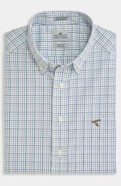 NEW GENTEAL men's brewster cotton sport shirt in mineral
